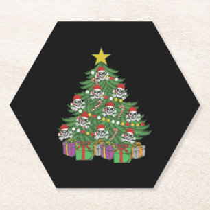 Pirate Christmas Tree Skull Crossbones Untersetzer
