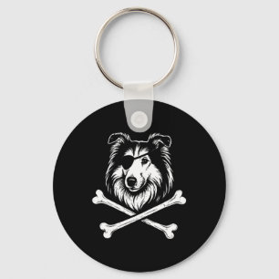 Pirate Collie Kreuzknochen Süßer Hund Schlüsselanhänger