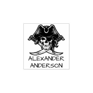Pirate Cross Schwerter personalisieren Briefmarke Gummistempel