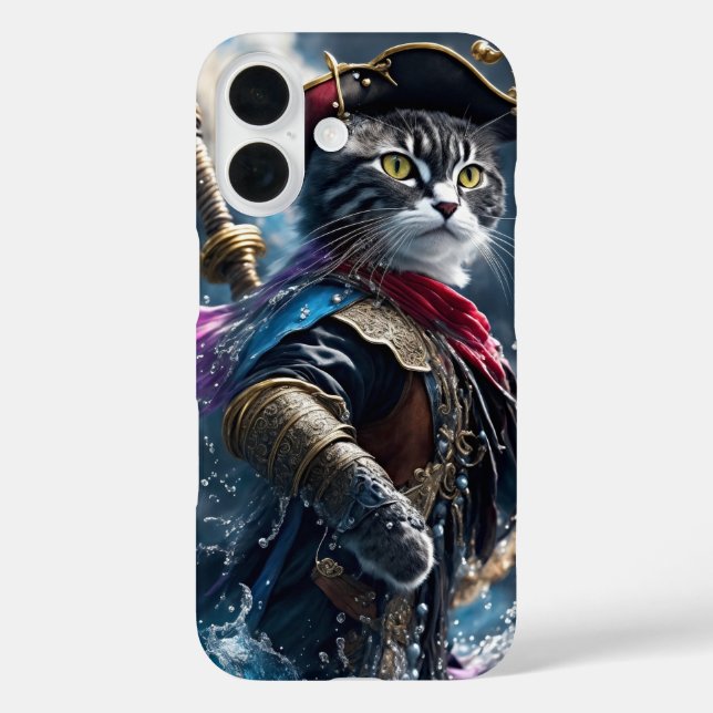 Pirate de chat monochrome - coque iphone d'art (Verso)