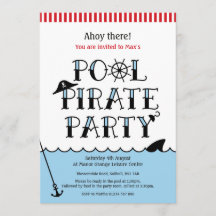 Pirate de la piscine Invitation d'anniversaire