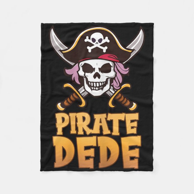 Pirate Dede Funny Captain Matching Grandma Hallowe Fleecedecke (Vorderseite)
