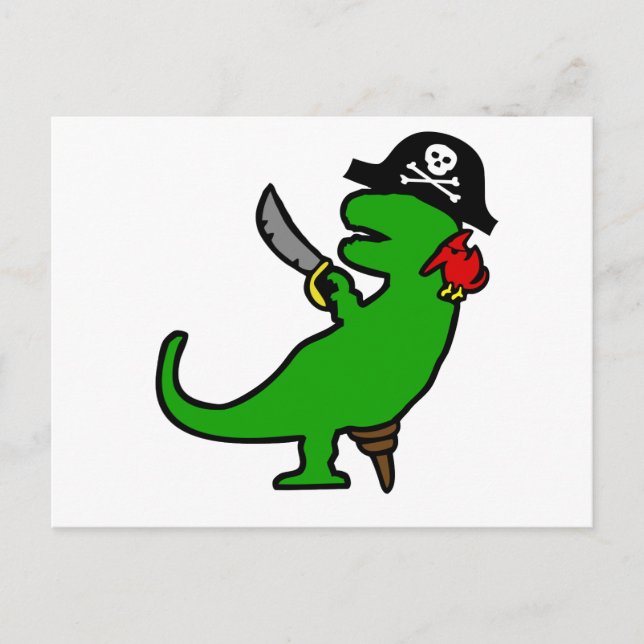 Pirate Dinosaur Postkarte (Vorderseite)