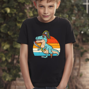 Pirate Dinosaur - Retro T-Rex Adventure T-Shirt