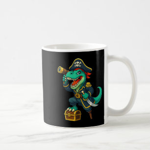Pirate Dinosaur T Rex Red Bandana Funny Halloween Kaffeetasse