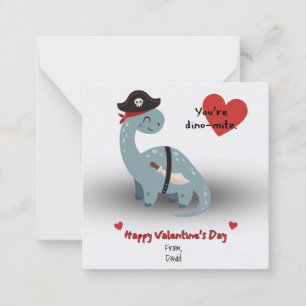 Pirate Dinosaur Valentinstag Karten