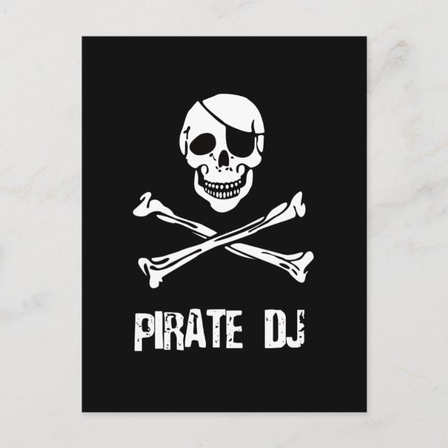 Pirate DJ Postkarte (Vorderseite)