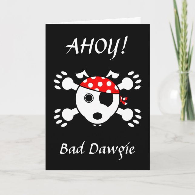 Pirate Dog Birthday Karte (Vorderseite)