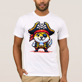 Pirate Dog - Funny Pixel Art Adventure Design T-Shirt