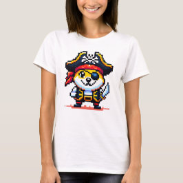 Pirate Dog - Funny Pixel Art Adventure Design T-Shirt