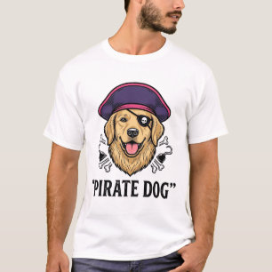 Pirate Dog Modèle de T-Shirt Gravure Vintage_1