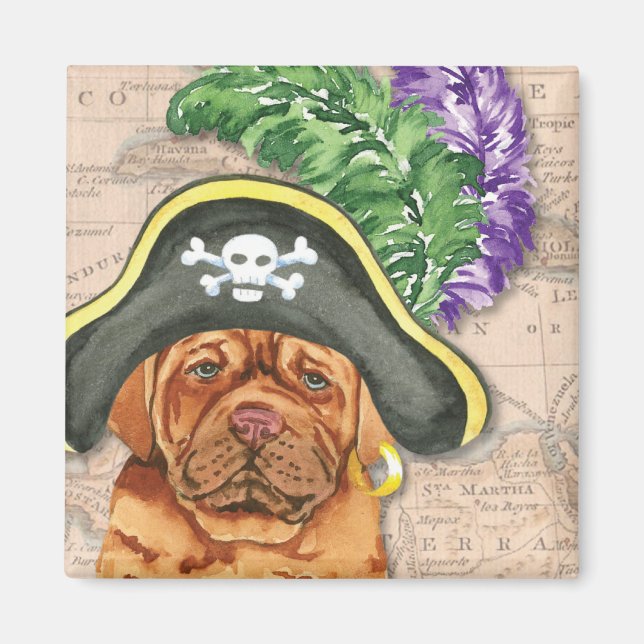 Pirate Dogue de Bordeaux Magnet (Vorne)