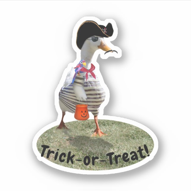 Pirate Duck Halloween Aufkleber (Vorderseite)
