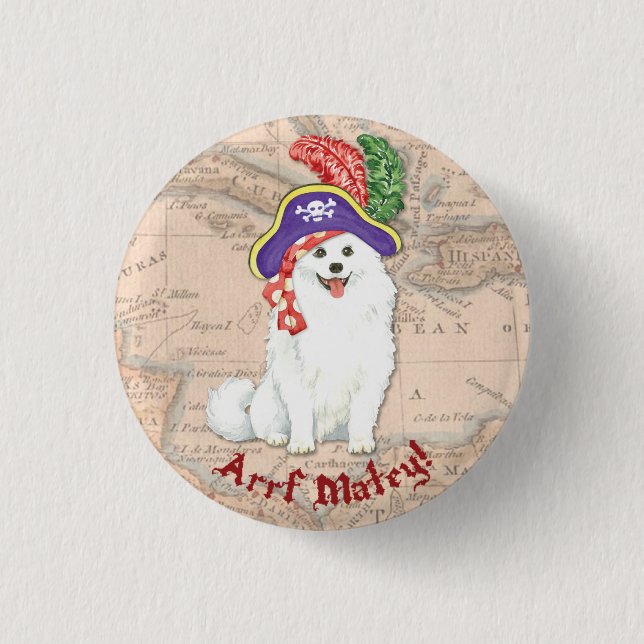 Pirate Eskie Pinback Button (Vorderseite)