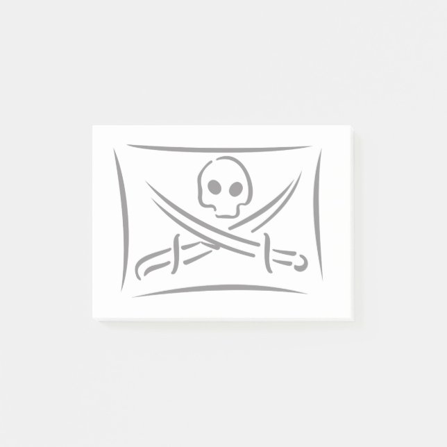 Pirate Flag Post It Note Pad Custom Background Post-it Klebezettel (Vorderseite)