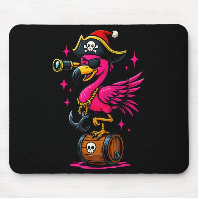 Pirate Flamingo Adventure Map Piratenflagge Hallow Mousepad (Vorne)