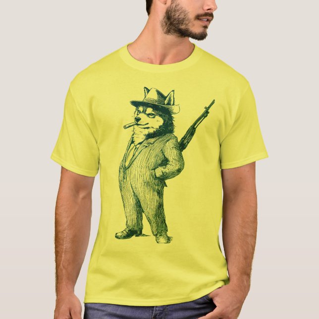 Pirate Fox Character - Sword, Skull Hat, T-Shirt (Vorderseite)