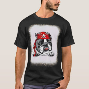 Pirate French Bull dog Liebe oder Vater Mama Leopa T-Shirt