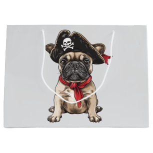 Pirate French Bulldog Skull Crossbones Große Geschenktüte