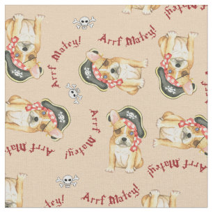 Pirate French Bulldog Stoff