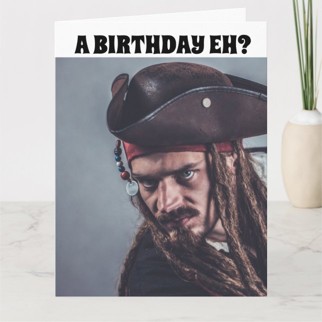 PIRATE FUNNY BIRTHDAY & RUM CARDS KARTE (Vorderseite)
