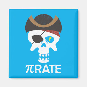 PiRate Funny Pi Day Math Skull Magnet