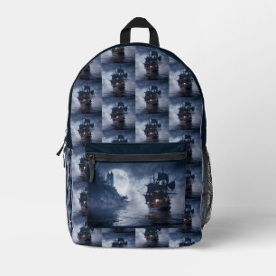 Pirate Galleon in einer nebeligen Nacht Bedruckter Rucksack