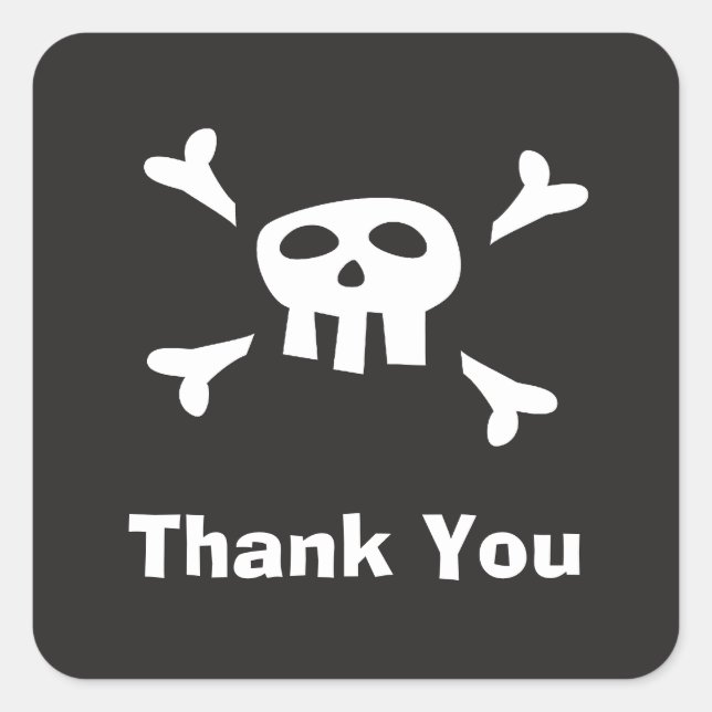 Pirate Gastgeschenk danke Siegel/Labels Quadratischer Aufkleber (Vorderseite)