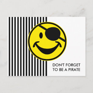 Pirate Gelb & Streifen + Ihr Rücken. Idee Postkarte