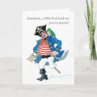 Pirate Get Well Balon Card für einen Grandson