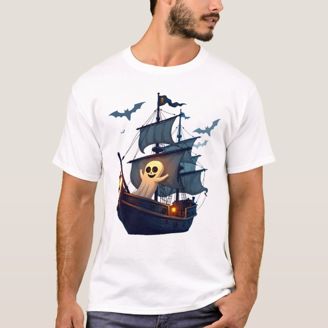 Pirate Ghost Ship � Scary Halloween Tee (Vorderseite)