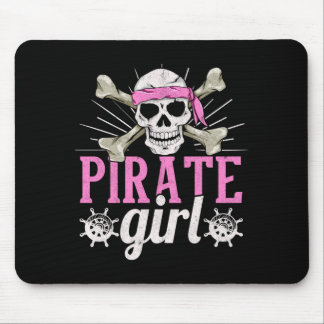 Pirate girl caribbean freebooter skull pirate mousepad