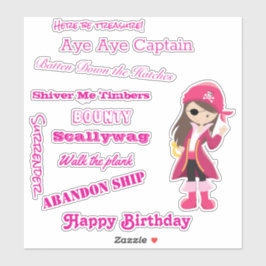 Pirate Girl-Motto Aufkleber