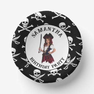 Pirate Girl Skulls Pappteller