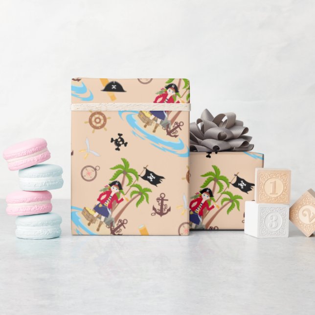 Pirate Girl Treasure Karte Geburtstagsparty Geschenkpapier (Babyparty)