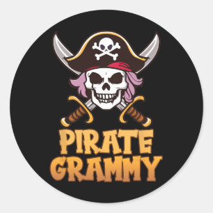 Pirate Grammy Captain Matching Oma Halloween C Runder Aufkleber