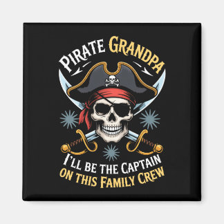Pirate grandpa skeleton freeboater boat captain magnet