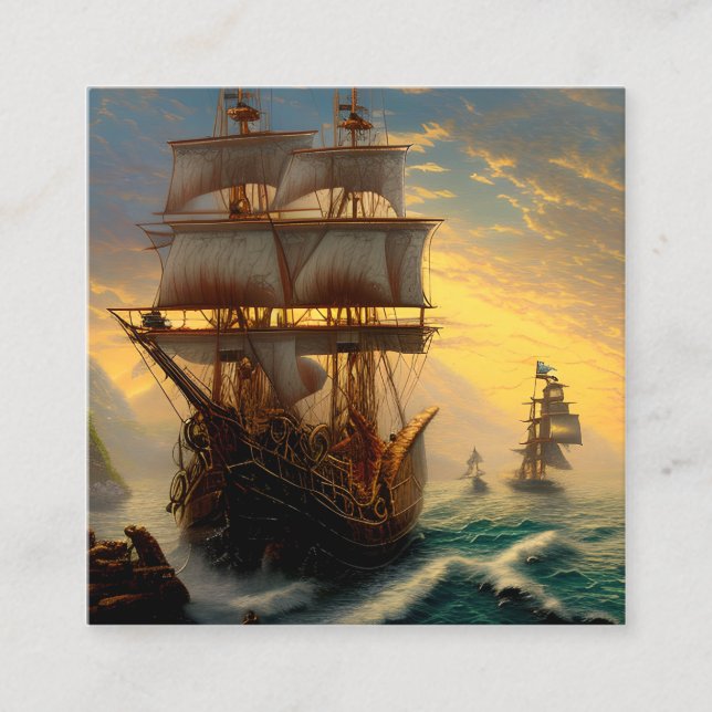 Pirate Graphic Quadratische Visitenkarte (Vorderseite)