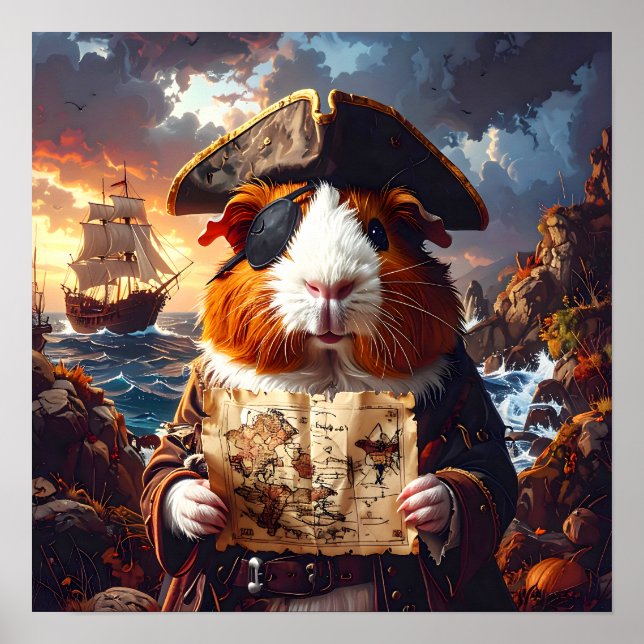 Pirate Guinea Pig Poster (Vorne)