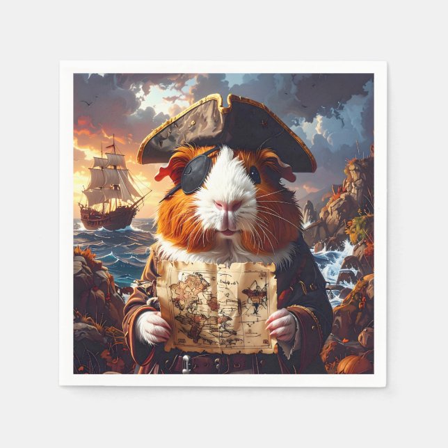 Pirate Guinea Pig Serviette (Vorderseite)