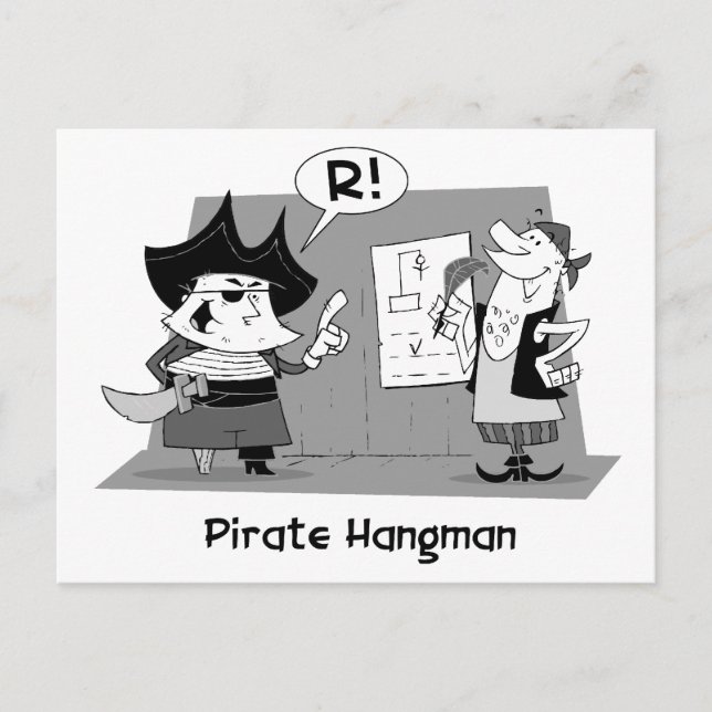Pirate Hangman Postcard Postkarte (Vorderseite)