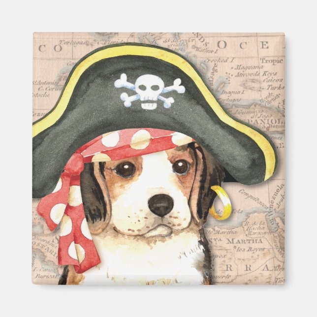 Pirate Hat Beagle Magnet (Vorne)