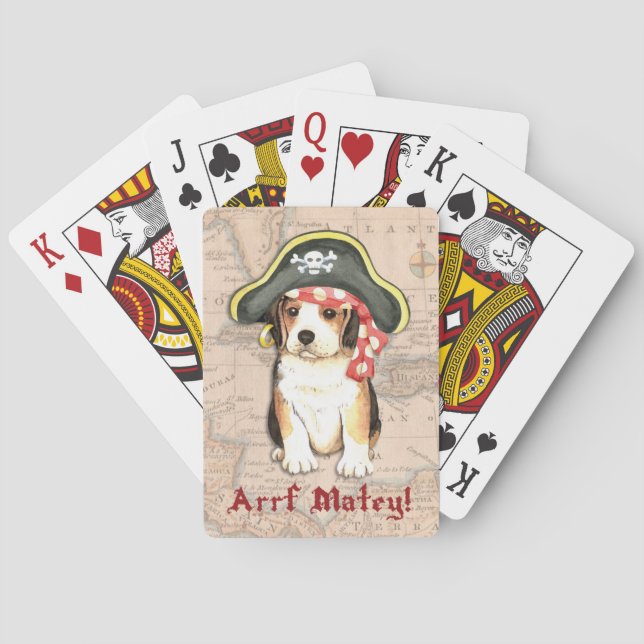 Pirate Hat Beagle Spielkarten (Rückseite)