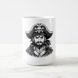 Pirate head with hat sailor and Eye Patch and Bear Kaffeetasse