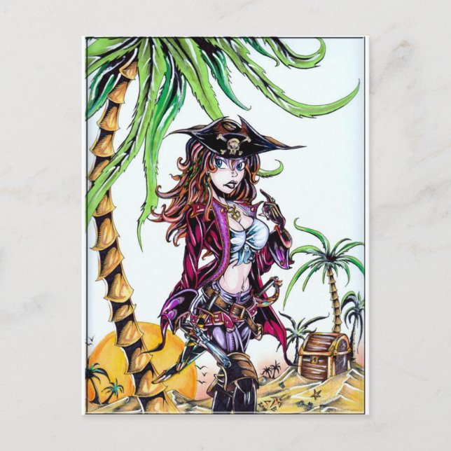 Pirate Hintern Postcard Postkarte (Vorderseite)