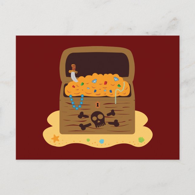 Pirate Hintern Schatztruhe Postkarte (Vorderseite)