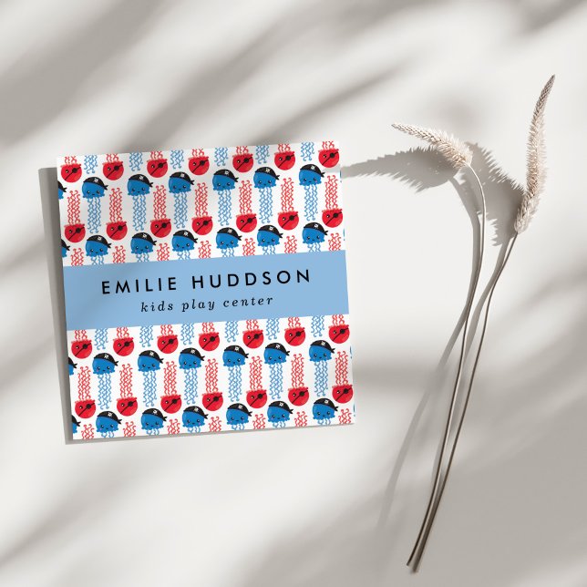 Pirate Jellyfish, Play Center, Activity Center Quadratische Visitenkarte (Von Creator hochgeladen)