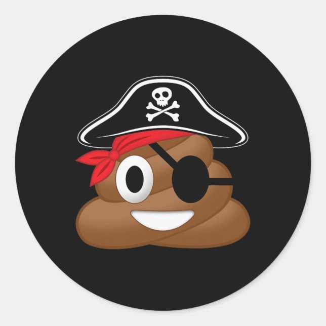 Pirate Kackte Funny Halloween Runder Aufkleber (Vorderseite)