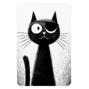 Pirate Katze – Süße, minimalistische Katzenkunst Magnet