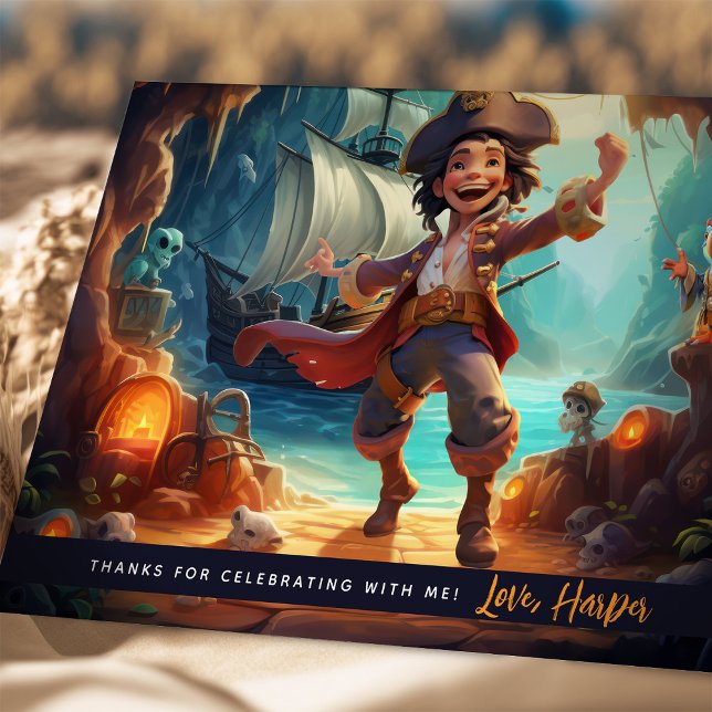 Pirate Kids Shore Adventure Danke Karte (Von Creator hochgeladen)